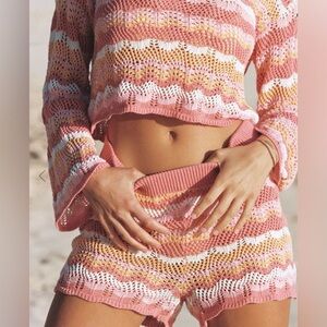 LSPACE SUN RAY HIGH-RISE CROCHET SHORTS ONLY NWT SIZE L